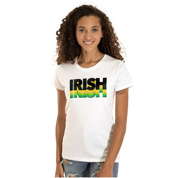 St Patricks Day Irish Green Gradient Womens Slim Fit Graphic Tee Brisco Brands S