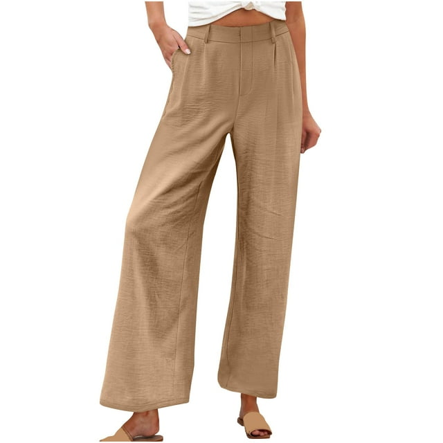 Abcnature Pantalon Grand Décontracté pour Femmes Taille Haute