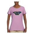 thumbnail image 2 of Colorful Rainbow Patterned Butterfly Animal Lover Womens Graphic T-Shirt, Light Pink, 3XL, 2 of 3
