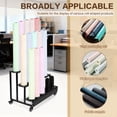 thumbnail image 4 of Qiyester 3 Tier Textile Fabric Roll Holder with Lockable Wheels Metal Rolling Vinyl Storage Rack Cart for Car Wrap Film, Wallpaper, Wrapping Paper Rolls, Tablecloth, Curtain, 4 of 10