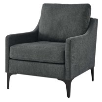Armchair Accent Chair, Dark Grey Gray, Fabric, Mid Century Living Lounge Cafe Lobby Hospitality Restaurant, Modern Contemporary HB34323