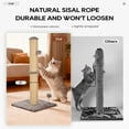 thumbnail image 2 of FDW 33 Inch Cat Scratching Post Cat Scratcher Natural Sisal Rope Scratch Post Trees, Hanging Ball for Indoor Cats and Adults, Light Gray, 2 of 7