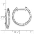 thumbnail image 4 of Sterling Silver Rhodium-Plated Cz In/Out Hinged Hoop Earrings (18 X 18.5) Made In China qe15159, 4 of 4