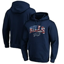 Men's Navy Buffalo Bills Banner Wave Fitted Pullover Hoodie