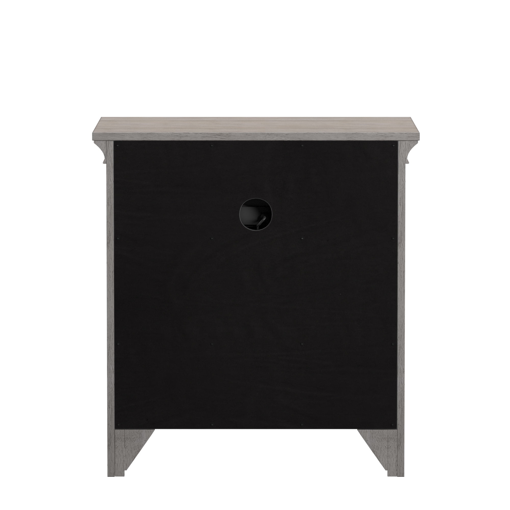 Weston Home Crestler Classic Cupboard Nightstand with 1-Drawer & Charging Station, Antique White