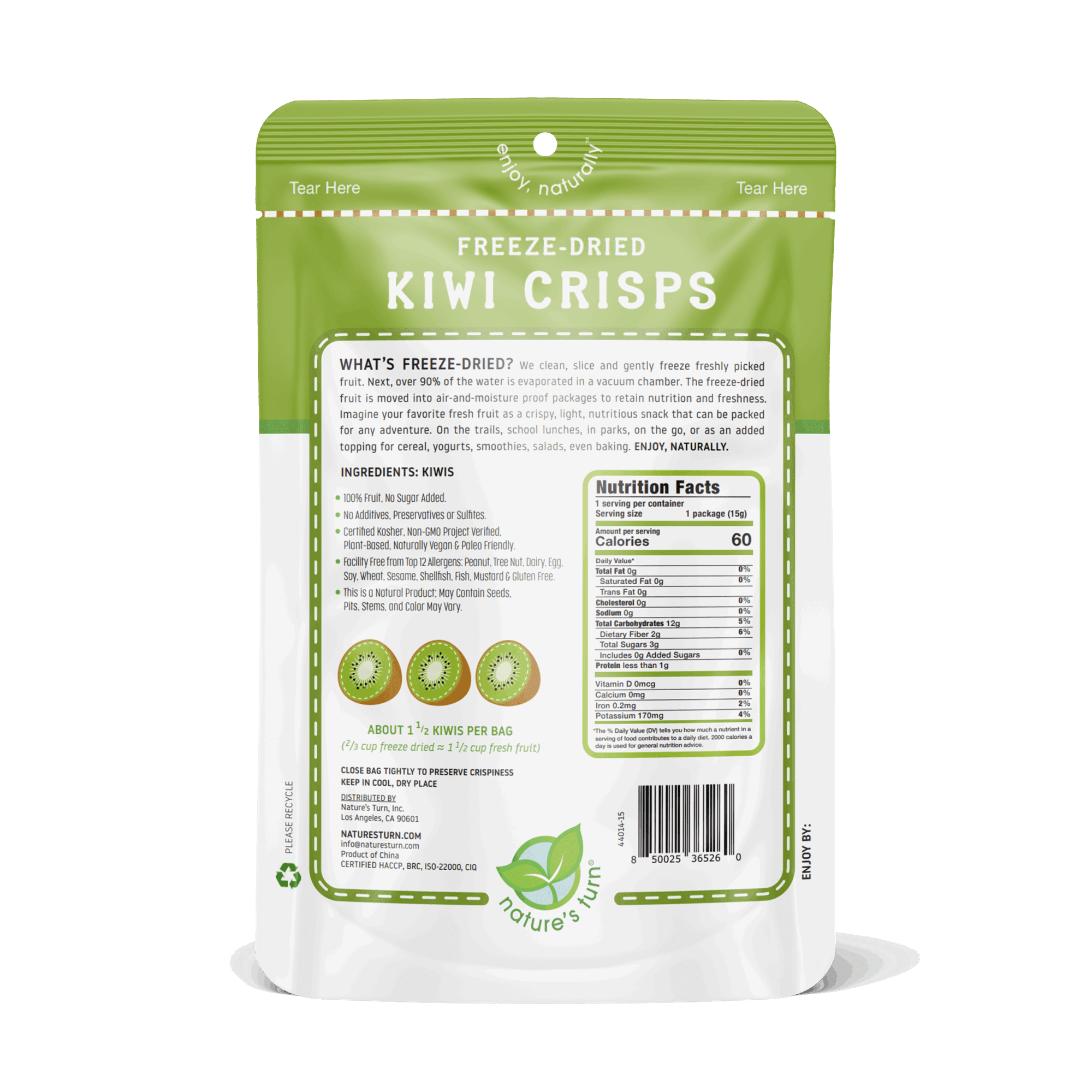 Nature’s Turn Freeze-Dried Fruit Crisps Sour Variety Pack, No Added Sugar, Healthy Natural Fruit Crisp Snack for School Lunches, 8 Pack (0.53 oz Each)
