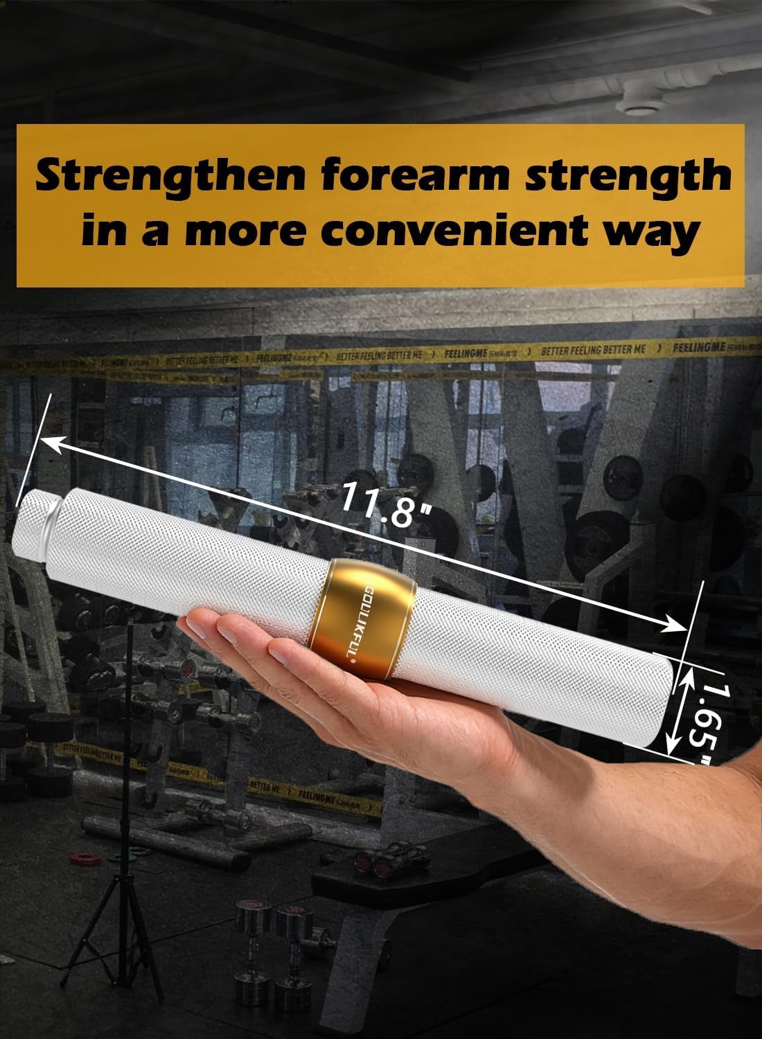 GOULIKFUL Forearm Strengthener, Aluminum Alloy Forearm Exerciser & Wrist Trainer, Portable Grip Strength Trainer with Adjustable Resistance Knob for Home Gym Sports Man Women
