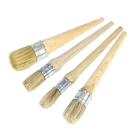 

TOYMYTOY 4Pcs Professional Wax Brush Painting Waxing Clear Wax Brush for Furniture Stencils Folkart Home Decor Wood Large Brushes with Natural Bristles (20MM 25MM 30MM 40MM)