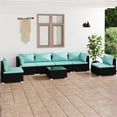 thumbnail image 1 of vidaXL 7 Piece Garden Lounge Set with Cushions Poly Rattan Black, 1 of 5