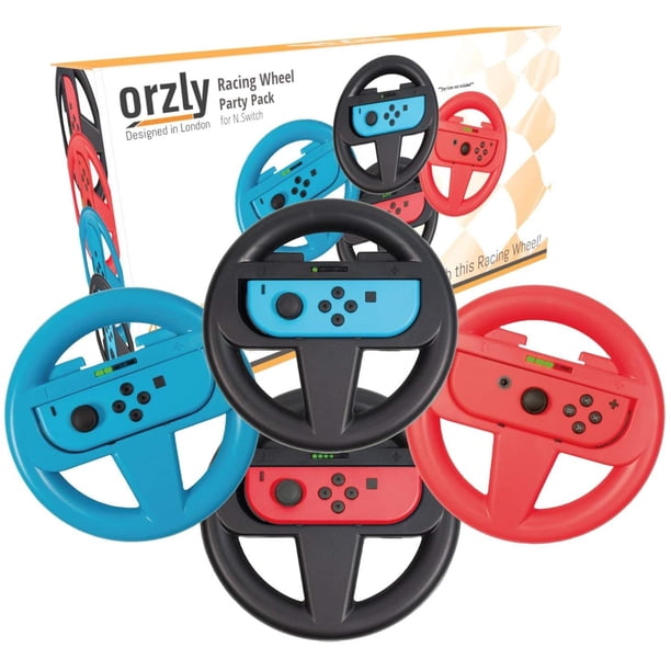 Orzly Steering Wheels for Nintendo Switch - Party Pack (4 Wheels) for ...