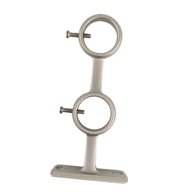 GUOOL Support de Tringle à Rideau Double Fixation Murale pour Salle de Bain Salon Maison Argent