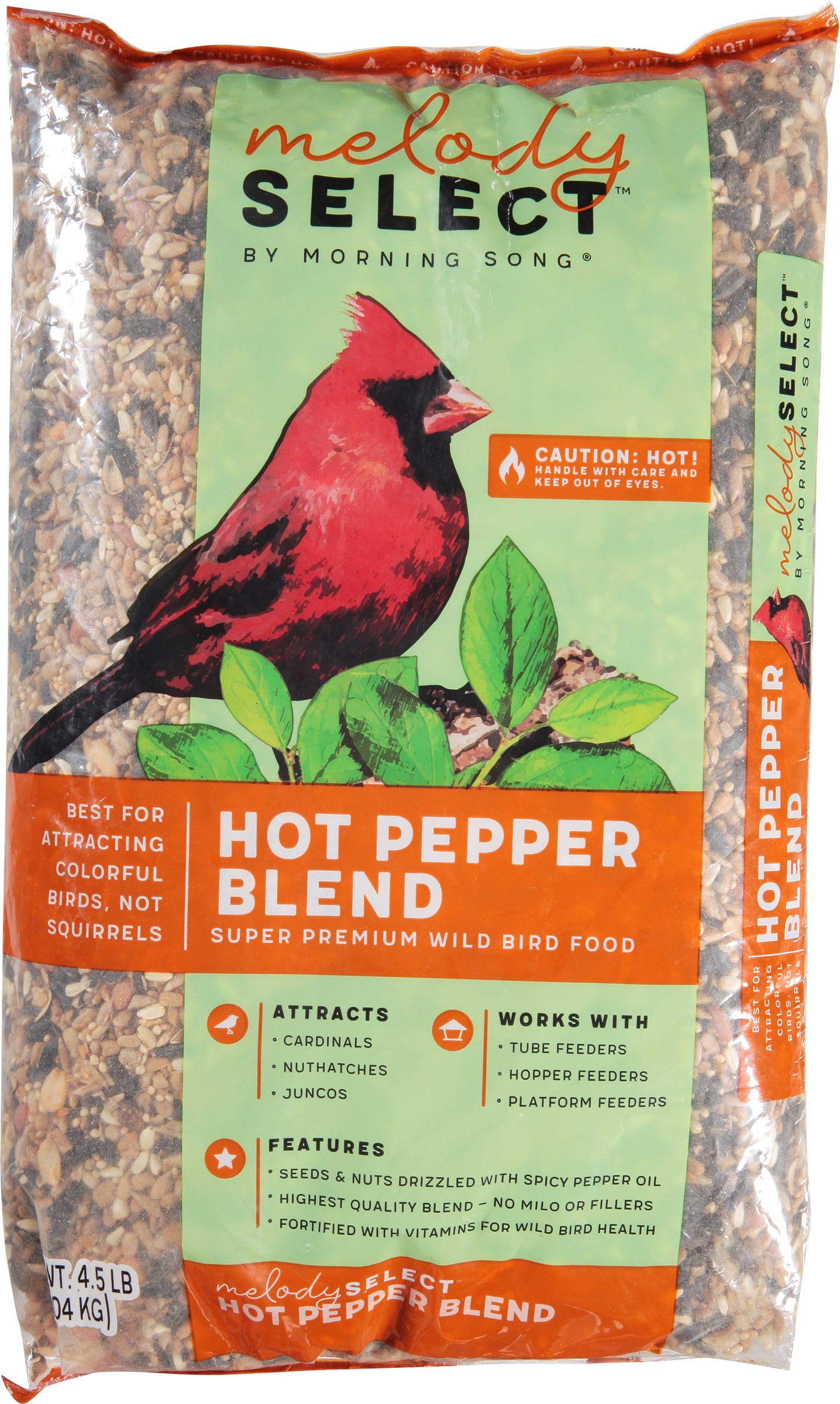 Morning Song Hot Pepper Wild Bird Food, 4.5 Lb Bag, Sunflower