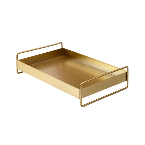 Qholemyo Metal Serving Tray Jewelry Storage Plates Fruit Tray Serving Platter Desktop Living Room Coffee Table Decoration