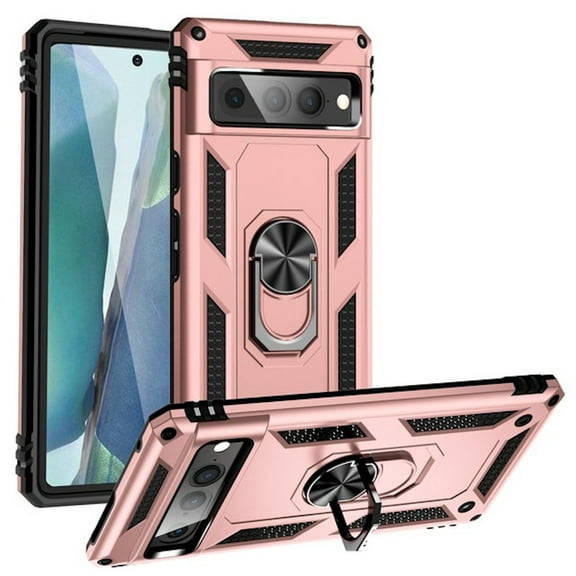 Military Grade Finger Loop Case with Ring Grip for Google Pixel 7 Pro - Rose Gold