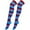 Blue, variant on Women Striped Over The Knee Thigh High Socks Soft Stretch Knit Tall Long Socks Elastic Cuff Role Play Party Socks White