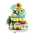 thumbnail image 1 of ¡Gran oferta! Bandeja escalonada de girasol de 12 piezas, artículos decorativos de madera para bandeja escalonada de verano, 1 of 5