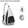 thumbnail image 2 of Rustic Cow Print Sling Backpack - Fashionable Black & White Cattle Design Crossbody Bag, Compact Travel Pack for Students & Photographers, 2 of 4