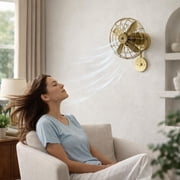 Vintage Brass Wall Fan | Retro Home Decor, 3-Speed Motor