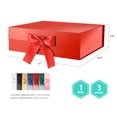 thumbnail image 2 of JINMING Extra Large Gift Box with Lid, 16.3x14.2x5 Inches, Valentine's Day Gift Box with Ribbon for Clothes and Large Gifts (Glossy Red), 2 of 6