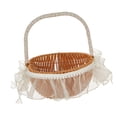 thumbnail image 4 of Cesta de flores pequeña tejida, cesta de huevos para dulces, cesta de almacenamiento práctica hecha a mano, decoración del hogar para senderismo, Marrón claro L, 4 of 8