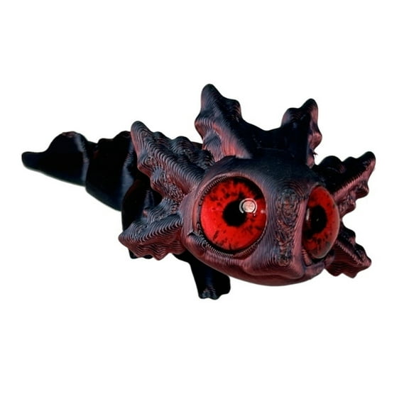 1pc red black 3D Printed Marine Animal Cute Multi-color Salamander Joint Movable Figurine Decoration
