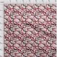 thumbnail image 4 of oneOone Tissu en Coton Cambric Rouge Abstrait Matériel de Robe Tissu Imprimé Tissu au Mètre 42 Pouces de Large, 4 of 5