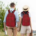 thumbnail image 4 of Fotbe Vintage Burgundy Printed Canvas Daypack - Stylish and Durable Vintage Compact Backpack - Class, Work, Travel, or Laptop Bookbag,Organized Compartments-Medium, 4 of 5