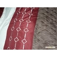 thumbnail image 3 of 11-Pc Quilted Diamond Embroidery Pintuck Striped Comforter Curtain Set Burgundy Brown Beige Queen, 3 of 4