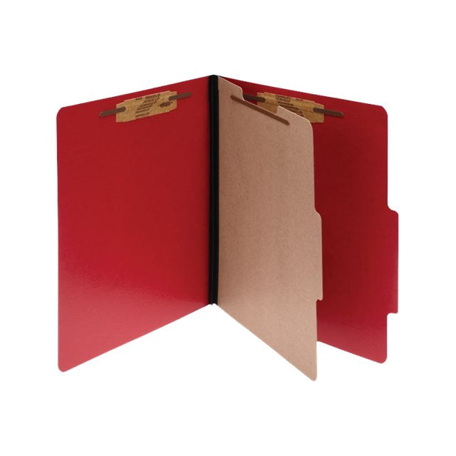 ACCO ColorLife PRESSTEX - Classeur - en Expansion - 4 Compartiments - pour Lettre - à Onglets - Rouge Exécutif (pack de 10)