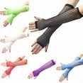 thumbnail image 3 of Women Fashion Neon Fishnet Fingerless Long Gloves Leg Arm Cuff Party Wear Fancy Dress for Womens Sexy Beautiful Arm Warmer, 3 of 9