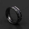 thumbnail image 6 of Black Gold Plated Matte 8mm Titanium Steel Mens Ring Men Wedding Band Man Ring, 6 of 6