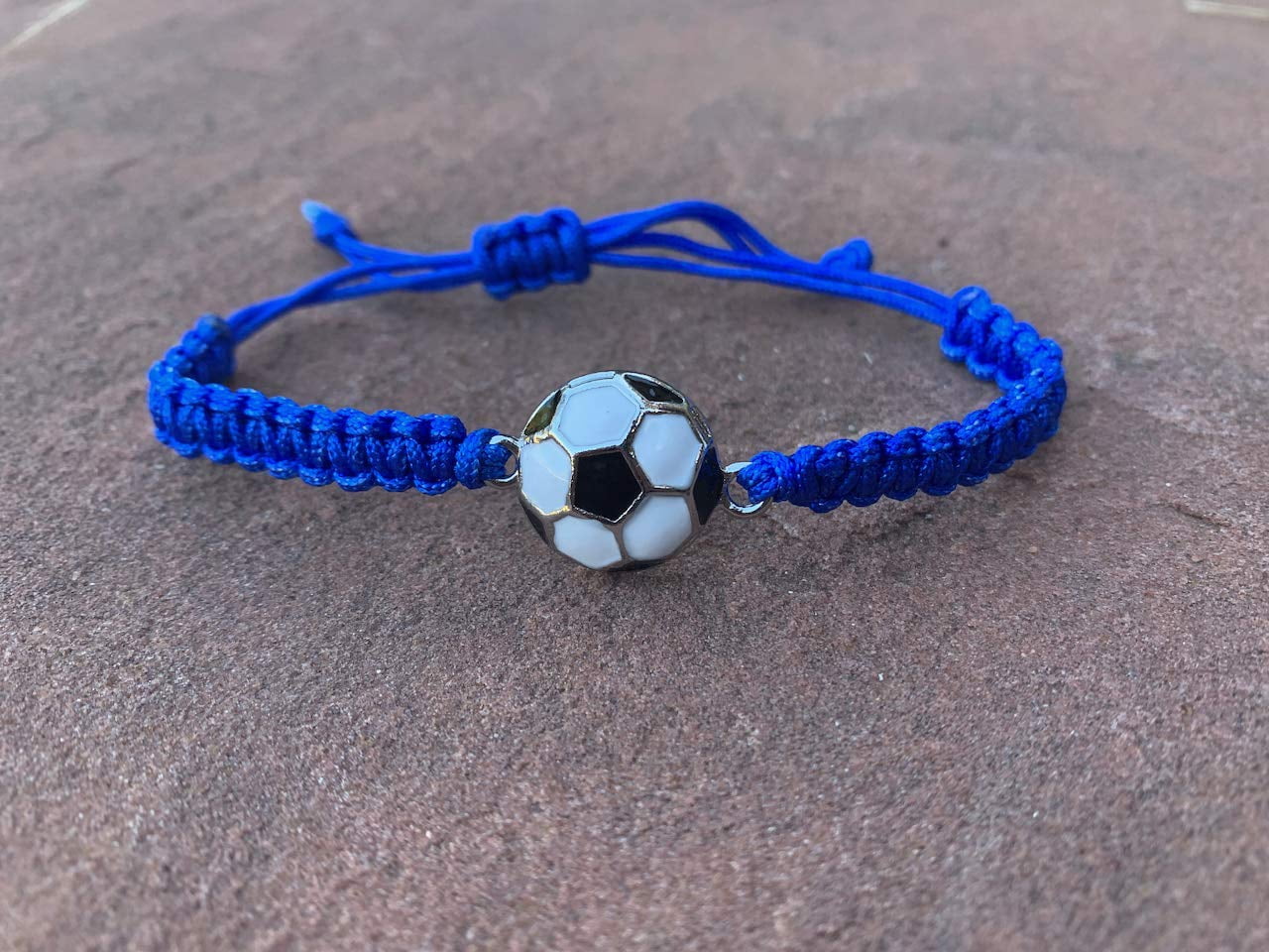 White Paracord Cool Soccer Paracord Bracelet Adjustable Black