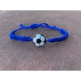 thumbnail image 2 of Soccer Bracelet, Soccer Jewelry, Adjustable Unisex Soccer Paracord Bracelets - Soccer Gift (Blue), 2 of 4