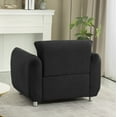 thumbnail image 4 of Oversize Accent Chairs for Living Room,Lambswool Upholstered Reading Armchair,Mid Century Modern Arm Chair Single Sofa Chair,Single Sofa Chair for Living Room Bedroom Playroom,Black, 4 of 7