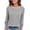 Gray, variant on Bxsruta Womens Sweaters Scalloped Neck Long Sleeve Ribbed Knit Pullover Casual Tops