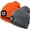 Orange&Gray, variant on Morttic 2Pcs Unisex Knit Beanie Hat with Headlamp Button Battery Knit Hat With Light LED Knit Hat Winter LED Hat Light
