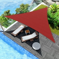 IC ICLOVER 8' x 8' x 8' Sun Shade Sail Canopy Triangle UV Block Sunshade for Outdoor Patio Garden Carport Backyard - Rust Red