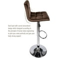 thumbnail image 4 of ELECWISH Set of 2 Brown Velvet Fabric Armless Chair Adjustable Swivel Hydraulic Bar Stool, Square Island Kitchen Counter Barstools with Back, 4 of 9