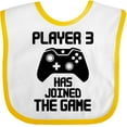 thumbnail image 3 of Inktastic Player 3 Has Joined the Game Boys or Girls Baby Bib, 3 of 4