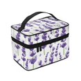 thumbnail image 4 of Yiaed Lavender Flowers Print Makeup Bag Travel Cosmetic Bags for Women Girls Zipper Pouch Makeup Organizer, 4 of 4