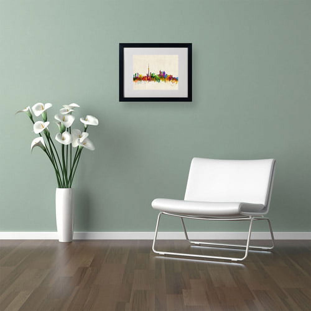 Trademark Fine Art "Toronto, Canada" Canvas Art by Michael Tompsett, Black Frame