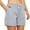 Grey, variant on Womens Shorts 2025 Summer Comfy High Waist Belt Fashion Solid Color Casual Jean Shorts M-3XL