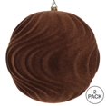thumbnail image 2 of Vickerman MT196175D 6 in. Chocolate Flocked Wave Ornament - 2 per Bag, 2 of 3