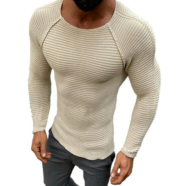 Niuer Mens Cozy Crew Neck Knitted Sweaters Men Casual Pullover