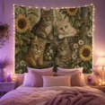 thumbnail image 2 of Cats Among Sunflowers and Garden Leaves, Cozy Vintage Style for Cat Lovers, Botanical Animal Wall Art, Housewarming Gift, Tapestry Wall Hanging for Bedroom and Living Room, 2 of 7