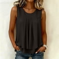thumbnail image 3 of yillto Women Plus Size Dressy Tank Sleeveless Office Tops Casual Business Work Crewneck Pleated Shirts, 3 of 7
