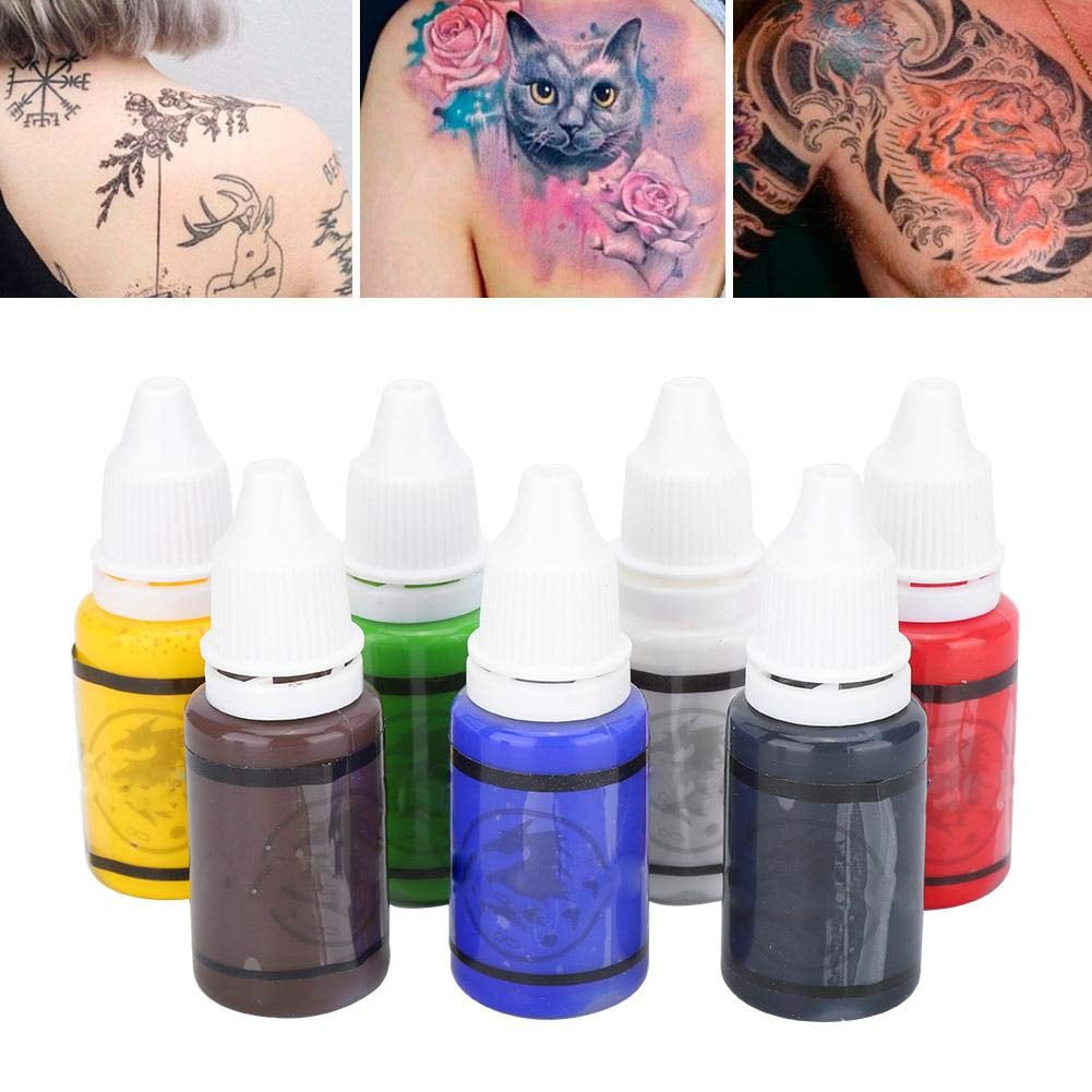 HISRFO 15 ml professional tattoo ink set, 7 colors tattoo ink set, body