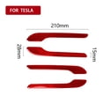 thumbnail image 3 of SPRING 4Pcs Carbon Fiber Car Door Handle Decor Panel Trim For Tesla For Model 3 /Y ABS Plastic Auto Accessories Tools Red, 3 of 9