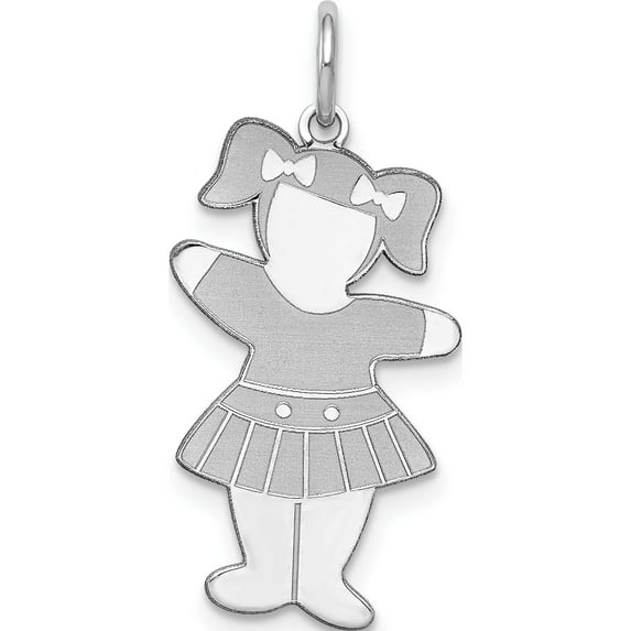 Sterling Silver Rhodium-Plated Back To School Cuddle Charm (26 X 15) Made In United States xk1827ss