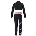 thumbnail image 2 of JanJean Kids Girls Long Sleeves Crop Top with Sweatpants Tracksuit Sets Hip Hop Dance Outfits Ballet Pink 14, 2 of 5